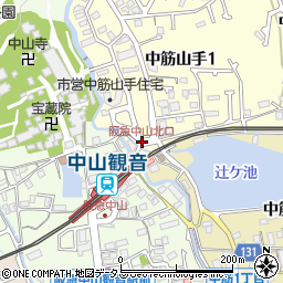阪急中山北口周辺の地図
