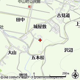 愛知県豊橋市石巻中山町五本松周辺の地図