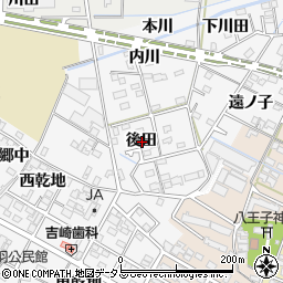 愛知県西尾市一色町赤羽後田周辺の地図