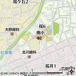 大阪府箕面市桜6丁目周辺の地図