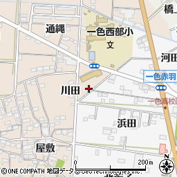 愛知県西尾市一色町治明東川田周辺の地図