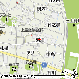 愛知県豊川市三上町（東畑）周辺の地図