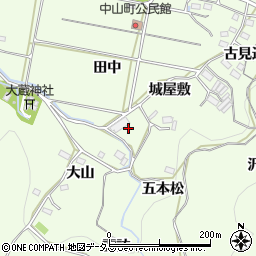 愛知県豊橋市石巻中山町八津田周辺の地図
