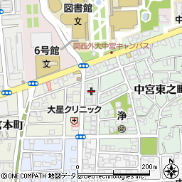 大阪府枚方市中宮東之町13周辺の地図
