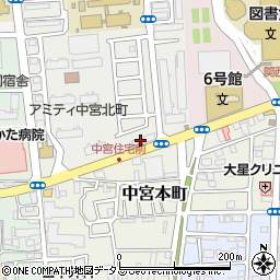 松陰塾　枚方中宮校周辺の地図
