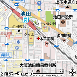 デイリーヤマザキ池田駅前店周辺の地図