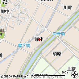 愛知県西尾市吉良町中野屋下周辺の地図
