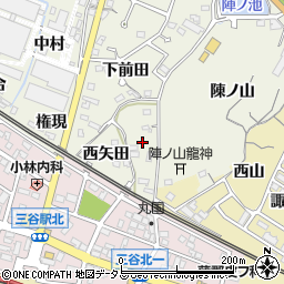 愛知県蒲郡市豊岡町東矢田周辺の地図