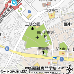 三明公園トイレ周辺の地図