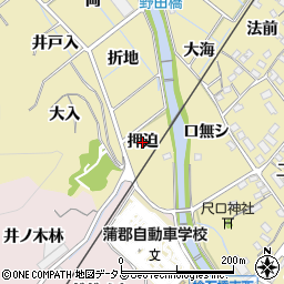 愛知県蒲郡市拾石町（押迫）周辺の地図