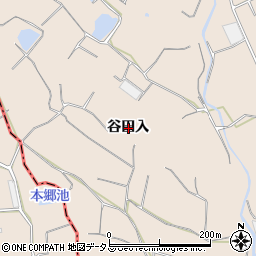 愛知県豊川市御津町赤根谷田入周辺の地図