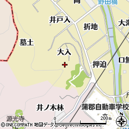 愛知県蒲郡市拾石町墓土周辺の地図