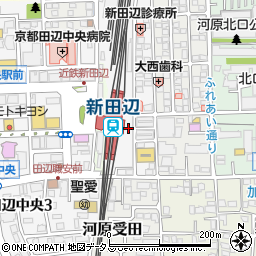 Ｐａｔ近鉄新田辺駅前駐車場周辺の地図