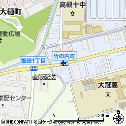 竹の内町周辺の地図