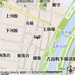 愛知県西尾市笹曽根町圦下周辺の地図