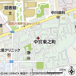 大阪府枚方市中宮東之町10周辺の地図