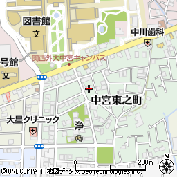 大阪府枚方市中宮東之町11周辺の地図