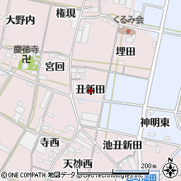 愛知県西尾市一色町池田丑新田周辺の地図