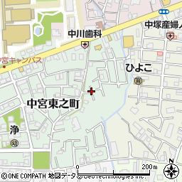 大阪府枚方市中宮東之町27周辺の地図