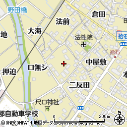 愛知県蒲郡市拾石町周辺の地図