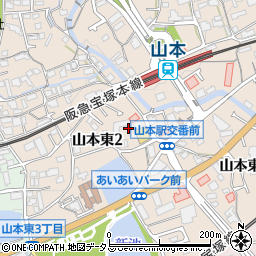 兵庫県宝塚市山本東周辺の地図