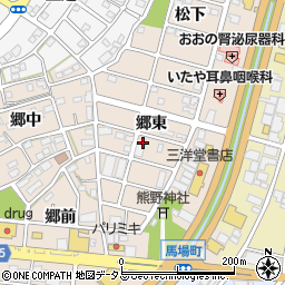 愛知県豊川市馬場町郷東周辺の地図