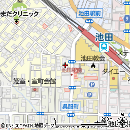 タイムズ池田駅前第３駐車場周辺の地図
