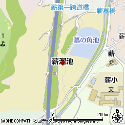 京都府京田辺市薪溜池周辺の地図
