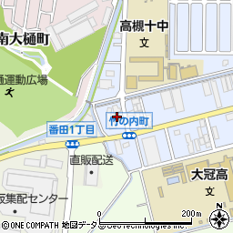 セブンイレブン高槻竹の内町店周辺の地図