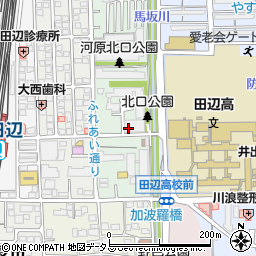 セブンイレブン京田辺河原店周辺の地図
