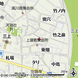 愛知県豊川市三上町上屋敷周辺の地図