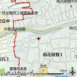 南花屋敷３丁目テラスハウス周辺の地図