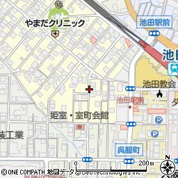 大阪府池田市室町周辺の地図