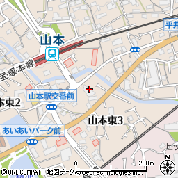 リーガルコート山本駅前周辺の地図