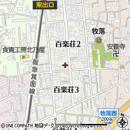 大阪府箕面市百楽荘周辺の地図