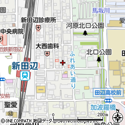 京都府京田辺市河原御影周辺の地図