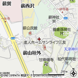 京都府京田辺市薪山垣外周辺の地図