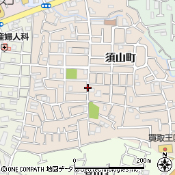 大阪府枚方市須山町周辺の地図