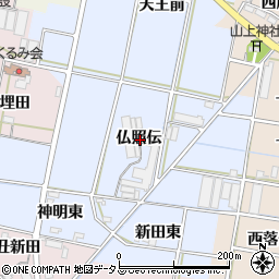 愛知県西尾市平口町仏照伝周辺の地図