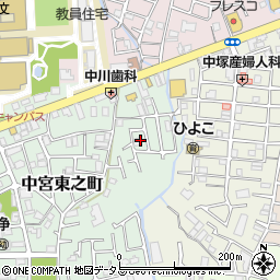 大阪府枚方市中宮東之町24周辺の地図