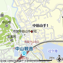 リパーク阪急中山観音駅北駐車場周辺の地図