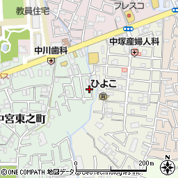 大阪府枚方市中宮東之町23周辺の地図