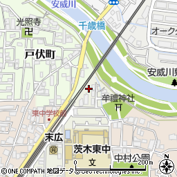 大阪府茨木市末広町13周辺の地図