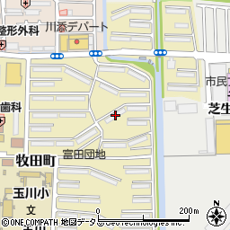 ＵＲ富田１６号棟周辺の地図