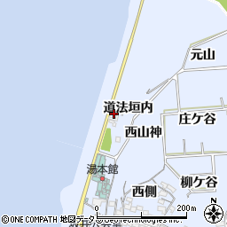 愛知県常滑市坂井道法垣内周辺の地図