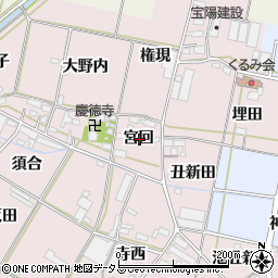 愛知県西尾市一色町池田宮回周辺の地図