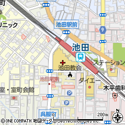 タイムズサンシティ池田駐車場周辺の地図