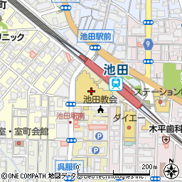 ハニーズ池田駅前ダイエー店周辺の地図