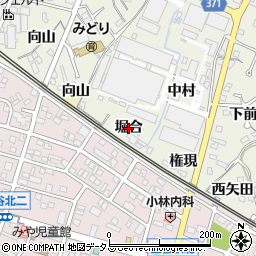 愛知県蒲郡市豊岡町（堀合）周辺の地図