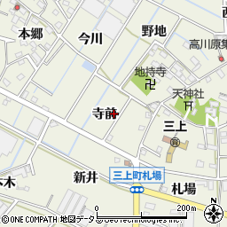 愛知県豊川市三上町寺前周辺の地図